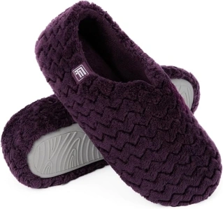 FamilyFairy Women's Memory Foam Slippers Soft Sherpa Lining Anti-Slip Lightweight House Shoes