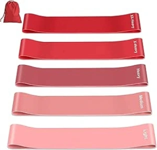 Resistance Bands [Set of 5], Resistance Band for Women and Men, Skin-Friendly Resistance Fitness Exercise Loop Bands 5 Levels for Legs and Glutes,Arms,Pilates,Yoga-Carry bag included