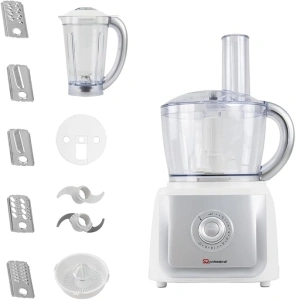 SQ Professional Blitz 2in1 Electric Food Processor - 700W Multifunction Blender-Chopper-Grinder (White/Silver)