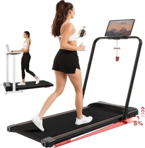 Flamaker Treadmill with Incline 2 IN 1, Treadmill for home Foldable, Walking Pad Foldable 1-12 Km/h, Treadmills for Home, Folding Treadmill with LED display and Remote Controls