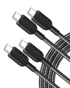 Anker USB C Cable, 310 USB C to USB C Cable (6ft, 2 Pack), (60W/3A) USB C Charger Cable Fast Charge for Samsung Galaxy S22, iPad Pro 2021, iPad Mini 6, iPad Air 4, MacBook Pro 2020, Switch (USB 2.0)