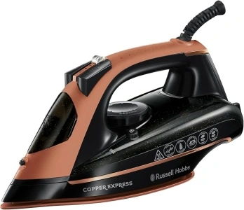 Russell Hobbs Steam Iron - Copper Infused soleplate, 150g Steam Shot, 40g Continuous Steam, Vertical steam function,Self-clean, Anti-calc and Anti-drip function, 2m cord, 2600W) Copper Express 23975