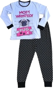 Girl's Long Pyjamas Most Wanted PUG Long Girls Pj 9 to 16 Years