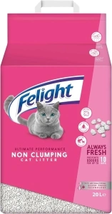 Felight Non-Clumping Cat Litter (20L Bag) - Antibacterial Silverfresh Technology, Prevents Odours for up to 10 Days, Made in the UK