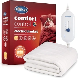 Silentnight Comfort Control Electric Blanket - Heated Underblanket with 3 Heat Settings, Fast Heat Up, Overheat Protection and Easy Fit Straps - Machine Washable - Single 135x72cm