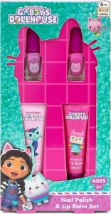 Gabby's Dollshouse Children's Nail Polish & Lip Balm Gift Set - contains 2 x Nail Polish and 2 x Lip Balm