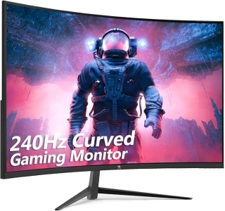 Z-Edge 32 Inch Curved Gaming Monitor 240Hz 1ms MPRT Full HD 16:9 Curved Screen Frameless LED Monitor, Ultra-Thin Bezel, FreeSync, DisplayPort & HDMI, Black