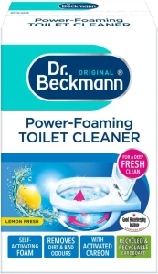 Dr. Beckmann Power-Foaming Toilet Cleaner | For Deep Fresh Cleaning | Activated Carbon | Lemon Fersh | Remove Dirt and Bad Odour | 3 x 100gm Sachets