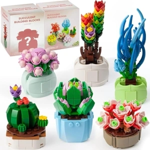 OundarM Succulent Blind Box Series Artificial Flower Botany Collection Plant Decor Building Kit for Kids and Adults Office Succulent Display - Random 2 Boxes