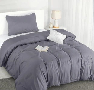 Utopia Bedding Single Duvet Cover Set - Soft Microfibre Polyester Duvet Cover with Pillow case - Bedding Quilt Cover Set (Grey)