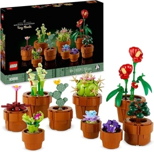 LEGO 10329 Icons Tiny Plants Set, Artificial Flowers in 9 Buildable Teracotta-Coloured Pots, Botanical Collection, Home Decor Accessory, Birthday Gift Idea for Her, Him, Wife or Husband