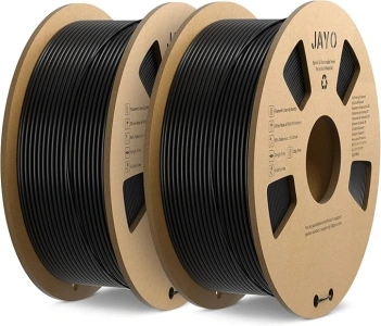 JAYO PLA Filament 1.75mm 1.1KG, PLA 3D Printer Filament Dimensional Accuracy +/- 0.02mm, Neatly Wound Filament PLA, Fit Most FDM 3D Printers, 1.1KG Spool (2.42 LBS), 2 Pack, Total 2.2KG, Black+Black