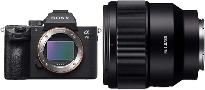 Sony ILCE7M3B Full Frame Mirrorless Compact System Camera Body with SEL85F18 E Mount Full Frame 85 mm F1.8 Prime Lens - Black