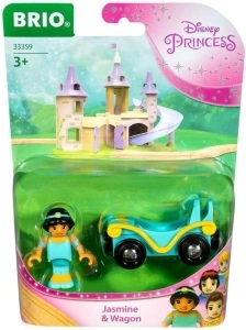 BRIO World Disney Princess Jasmine and Train Carriage for Kids Age 3 Years Up - Wooden Railway Add On Accessories