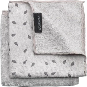 Brabantia 117688 Microfibre Cleaning Cloths (x 2), Machine Washable, Light Grey