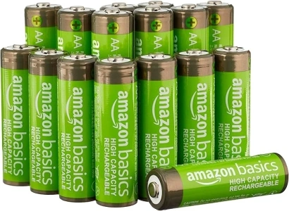 Amazon Basics AA High-Capacity NiMH Rechargeable Batteries 2400mAh (16-Pack) Pre-charged