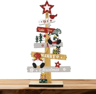 Christmas Table Decorations, Christmas Wooden Table Sign Xmas Tabletop Decorations Christmas Gnome Table Sign Christmas Centerpiece Tabletop Signs for Xmas Party Supplies Home Room Decor Y4-SDKTBJ (B)