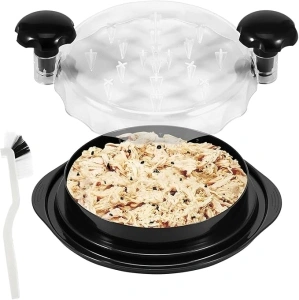 Chicken Shredder with Clear Lid Non-Slip Chicken Shredder Tool Twist Efficient Chicken Breast Shredder 9.8in Portable Chicken Shredder Bowl Ergonomic Handle Dishwasher Safe for Pulled Pork Meat Generi