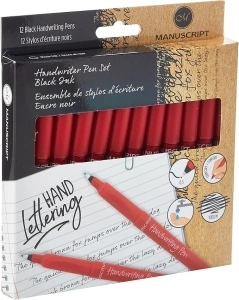 MANUSCRIPT Handwriting Pens Black - pack of 12 handwriters with black ink.