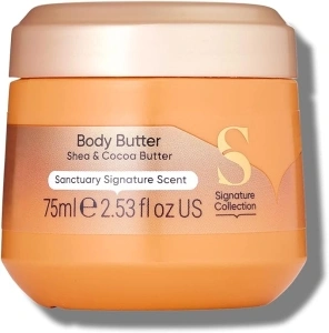 Sanctuary Spa Body Butter, Cream Moisturiser with Shea Butter, Vegan and Cruelty Free, 75ml