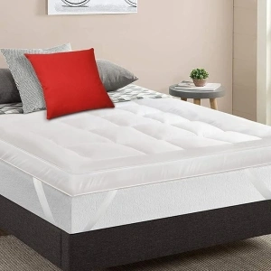 MightySoft Mattress Topper Kingsize Bed 4 Inch Thick, Quilted & Extra Deep, Super Fluffy & Breathable Mattress Topper King Size Bed with Elasticized Straps