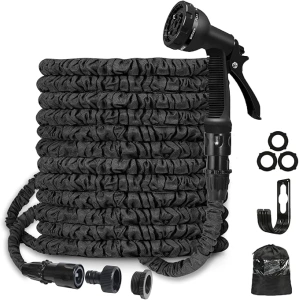 BABADU Expandable Garden Hose Pipe - 50Ft Flexible Expanding Hose with 8 Modes Spray Gun, Extendable Water Hose with 3/4