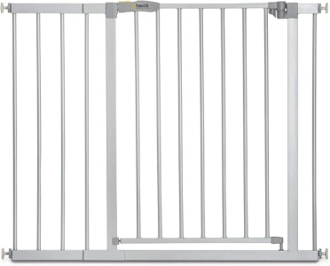 Hauck Safety Gate for Doors and Stairs Stop N Safe 2 incl. 21 cm Extension / Pressure Fit / 96 - 101 cm Large / Metal / Grey