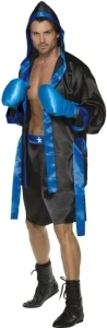 Smiffy's Adult men's Boxer Costume, Robe, Shorts, Belt and Gloves, Icons and Idols, Serious Fun, Size M, 36391