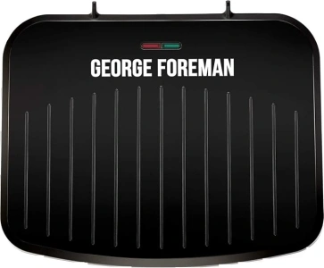 George Foreman Medium Electric Fit Grill [Non stick, Healthy, Griddle, Toastie, Hot plate, Panini, BBQ, Energy saving, Vertical storage, Easy clean, Drip tray, Ready to cook light] Black, 1630W 25810