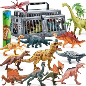 JOYIN Dinosaur Toys for Boys Age 3-6,Kids Toys with Play Mat Set & Storage Cage,19 PCS Realistic Dinosaur Figures & Trees for 3 4 5 6 Year Old, Dinosaur Toys for Boys and Girls Gift