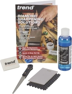 Trend Complete Diamond Sharpening Kit: Double-Sided Credit Card Stone & Mini Taper File w/ Lapping Fluid, Cleaning Block, Instructional DVD & Guide, DWS/KIT/C