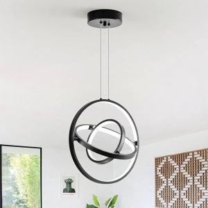 IZOWE LED Planets Ring Pendant Light Fixtures 30W Energy-Saving Modern Chandeliers Ceiling Light 140CM Height Adjustable Island Lights Eye Protection Ceiling Lights Living Room Kitchen Bedroom