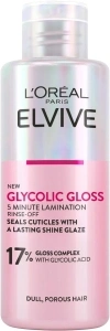 L'Oreal Paris Elvive Glycolic Gloss Lamination Rinse-Off Treatment, With Gloss Complex and Glycolic Acid, Fills and Seals Hair Fibres, For Long-lasting Smooth & Shiny Hair, Ideal for Dull Hair, 200ml