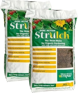 YouGarden 2 x 100L Strulch Mulch Straw Mulch in 9kg Bags, Natural Straw Mulch for Gardens Perfect as a Natural Slug and Snail Deterrent, Mulches for Gardens UK