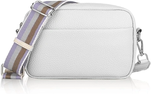 GOLDNICE Crossbody Bag for Women, PU Leather Camera Handbag Ladies Messager Cross-Body, Small Shoulder bag with Adjustable and Removable Wide Strap, Black, Beige, Cream White, Khaki, Grey