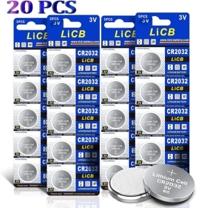 LiCB 20 PCS CR2032 Lithium Coin Battery- 240mAh Ultra High Capacity with Powerful 3V Output, Specialty Technology for tv remote,car fob,motherboard,Calculators and More(2032/DL2032)