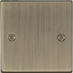 Knightsbridge CS85AB Square Edge Antique Brass 1G Blanking Plate, 230 V