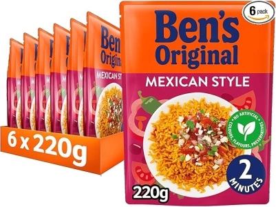 BEN'S ORIGINAL Mexican Style Microwave Rice, Bulk Multipack 6 x 220g pouches