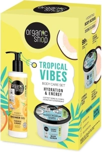 Organic Shop Tropical vibes body care gift set. Hydration & Energy, 250 ml+280 ml