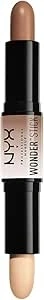 NYX Professional Makeup Wonderstick, Dual-ended, On-the-Go Highlight and Contour Stick, Creamy Texture, Shade: Light