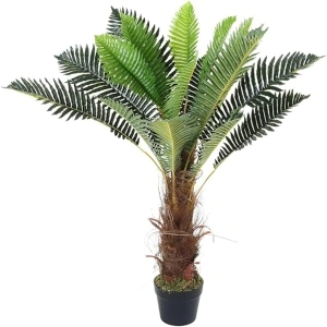 INMOZATA Artificial Trees Outdoors Cycas Palm Tree Areca Tree 90cm Phoenix Fern Tropcial Decorative Fake Plants in Pot for Indoor Outdoor Garden