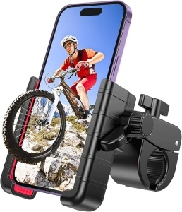 Bike Phone Mount Holder, Motorcycle Phone Holder [Camera Friendly] Quick Install Anti-fall Bicycle Phone Holder 360° Rotate for Mountain/Scooter/Dirt Bike, iPhone & Android Smartphones, 4.5-7.0 inches