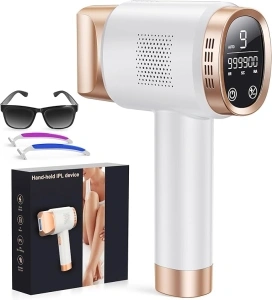 AMINZER IPL Hair Removal Device, 3-in-1 Laser Hair Removal Device with 9 Energy Levels (Max 19.35J), 999,900 Flashes, LCD Screen, Home IPL Laser Hair Remover for Women Men, Facial Bikini Leg Body