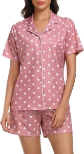 Lovasy Pyjamas for Women Soft Ladies Pyjamas Button Down Pjs for Women Sets with Pockets S-XXL