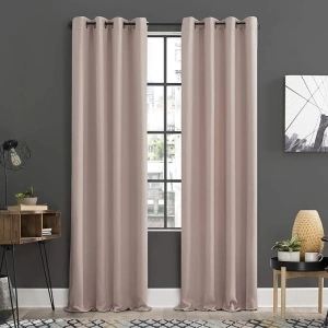 Sun Zero 2-Pack Energy Efficient Blackout Grommet Curtain Panel Pair, Blush Pink, 54