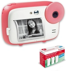 AGFA PHOTO Realikids Instant Cam + 3 Rolls of Thermal Paper, ATP3WH - Instant Camera for Kids, 2.4