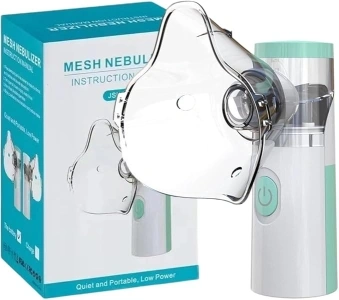 Nebuliser Machine for Adults and Kids - Cool Mist Steam Inhaler with Adjustable Atomization Rate, includes 1 Nozzle, 1 Adult Mask, and 1 Kid's Mask - Ideal for Home and Travel Use