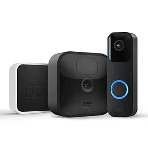 Blink Outdoor with two-year battery life | 1-Camera System (Black) + Blink Video Doorbell (Black) | HD Smart Security camera, motion detection, Alexa enabled