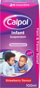 Calpol Infant Suspension, Paracetamol Medication, For 2+ Months, Strawberry Flavour, 100ml