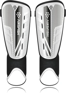 Shin Pads Boys Certified Airsfish Kids Shin Pads with Ankle Protection,High Strength Shin pads,Breathable Non Slip Extended Adjustable Straps,Protective Football Equipment for Boys and Girls